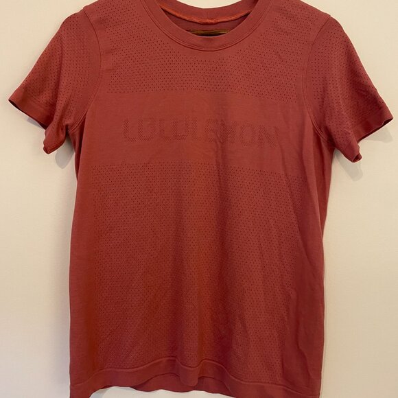 Lululemon Breeze By Short Sleeve, Coral, Size 8, Pre-Owned, Good Condition - Picture 2 of 8